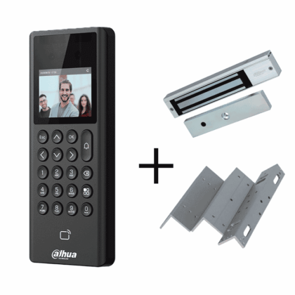 DAHUA Paquete de Control de Acceso y Asistencia con Reconocimiento Facial  +  Soporte en ZL + Cerradura Magnetica de 600 Lbs/ 280 Kg