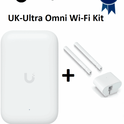UBIQUITI UK-Ultra Omni Wi-Fi Kit - Solución de alta cobertura 360° con antenas omnidireccionales resistentes al agua, compatible con UniFi UK-Ultra. Ideal para ampliar señal Wi-Fi en exteriores e interiores con rendimiento estable y profesional.
