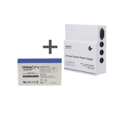 Kit / Fuente  regulada de 11 - 15 V @ 5A / Capacidad de respaldo / Modelo  ACPST1205 + Batería incluida LK712