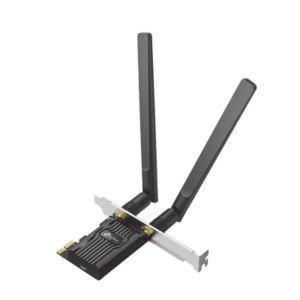 Adaptador PCIe inalámbrico doble banda AX1800 Mbps / Seguridad Inalámbrica WPA3 /Antena de alta ganancia / Tecnología MU-MUMO 2X2 / Soporte de perfil bajo y Altura completa / Bluetooth 5.2