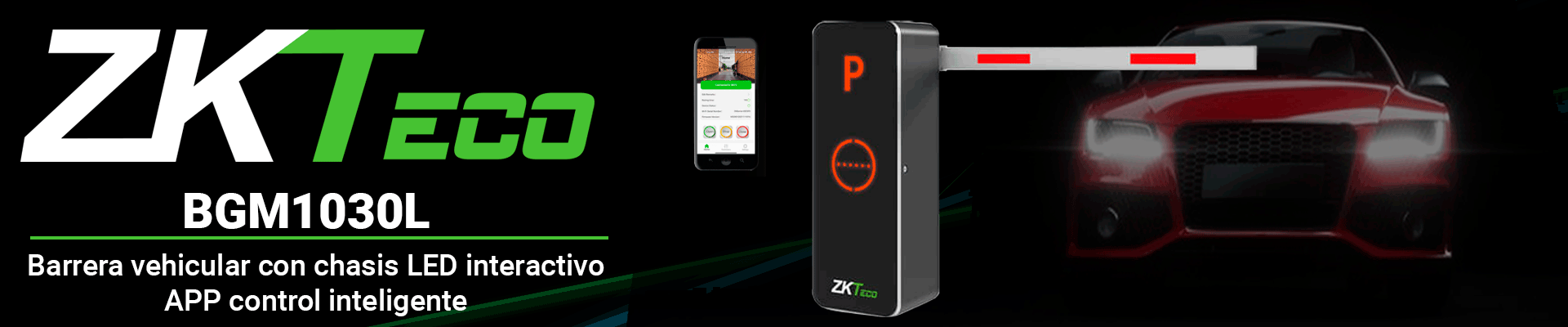 BGM1030L ZKTECO Barrera Vehicular Brazo Recto 3 m | Apertura 1.5 s + LED + Wi-Fi App - Image 4