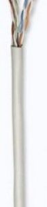 Bobina de cable de red UTP, Solida, 704663, Aluminio con recubrimiento de Cobre (CCA), 305m, CAT 6, Color Gris, 4 pares, 23AWG