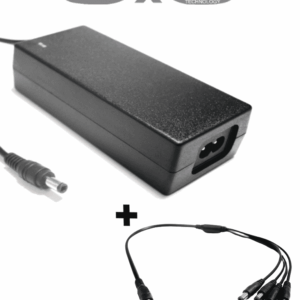 SAXXON PSU1204EPAQ2 - Paquete de Fuente de Poder Regulada de 12 Vcc 4.1 Amperes + Divisor para 4 Camaras/ Color Negro/ Para Usos Multiples: Sistemas de CCTV, Acceso, ETC/ Certificacion UL/