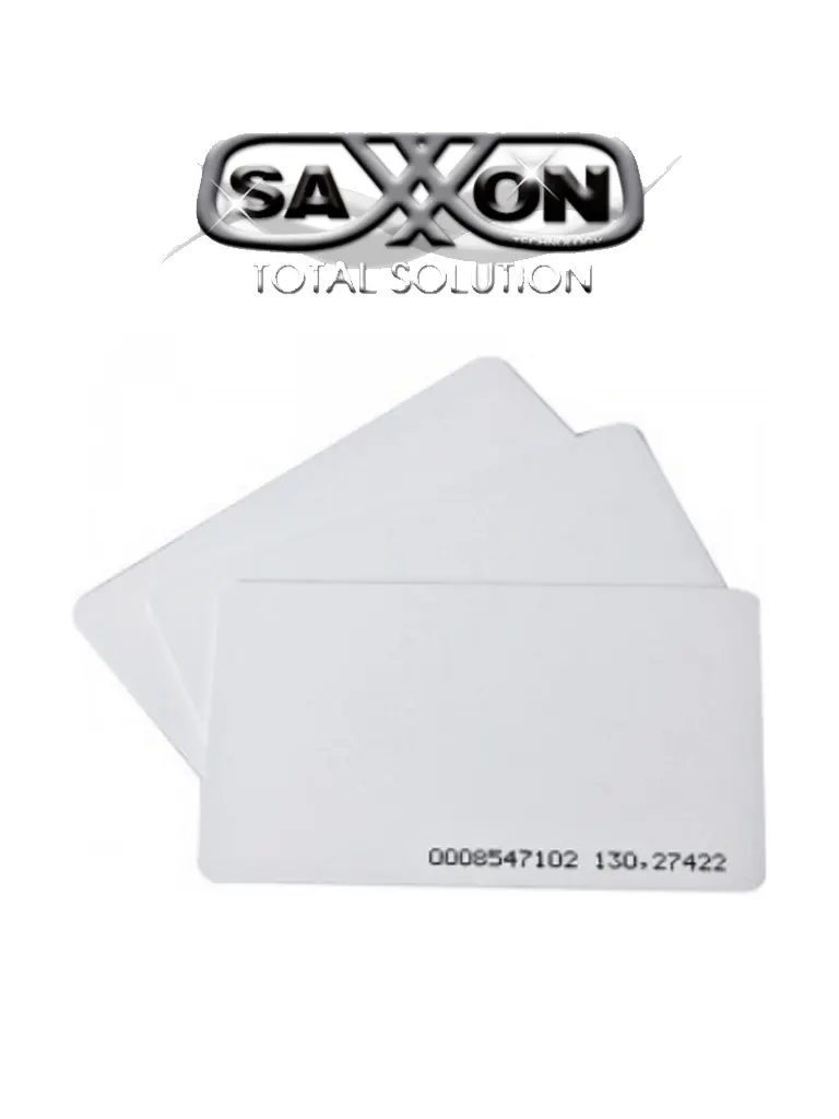 SAXXON SAXM02UF – Tarjeta de Proximidad ID Frecuencia 125 Khz 0.88mm, Folio Impreso para Control de Acceso