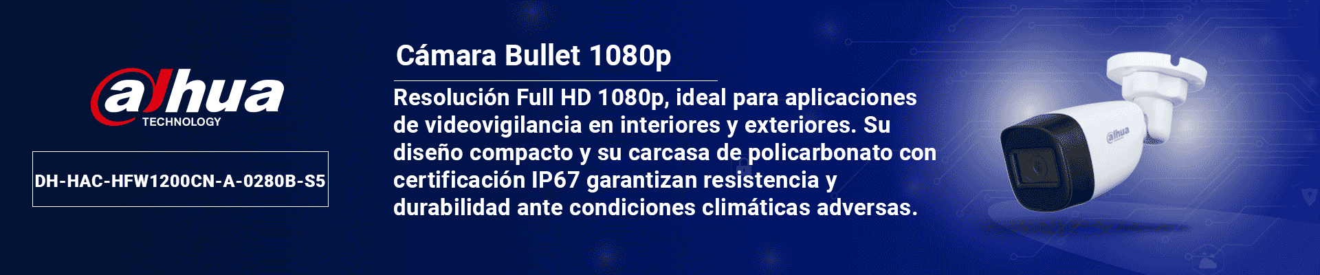 DAHUA HAC-HFW1200CN-A - Cámara Bullet 1080p/ Micrófono Integrado/  Lente de 2.8mm/ 30 Mts de Ir/ IP67/ Policarbonato/ CVI/CVBS/AHD/TVI/ BLC/HLC/DWDR - Image 5