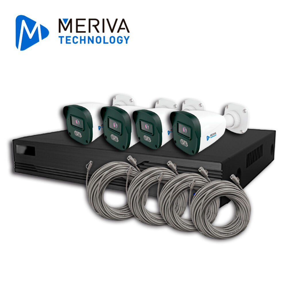 KIT DE VIDEOVIGILANCIA IP MERIVA TECHNOLOGY MKIP2MP-4B-4P 4 CÁMARAS BULLET IP MOB-203D DE 2MP LUZ DUAL CON MICROFONO INTEGRADO MIA 2.0 VIDEO ESTRUCTURADO – NVR MNVR-1744-4P CON POE INTEGRADO 4 CANALES / MIA 2.0 / LPR / ALMACENAMIENTO HASTA 10TB – 4 PATCH CORD CAT6 **NO INCLUYE HDD**SIN CAJA**