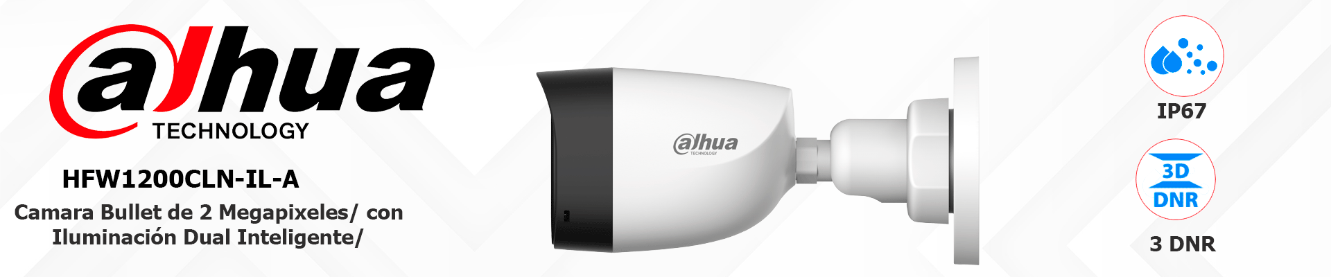 DAHUA HAC-HFW1200CLN-IL-A - Camara Bullet de 2 Megapixeles/Iluminación Dual Inteligente+FullColor/ Lente de 2.8mm/102 Grados de Apertura/ 20 Metros de IR y Luz Visible/ Micrófono Integrado/IP67/Soporta:CVI/CVBS/AHD/TVI/ - Image 4