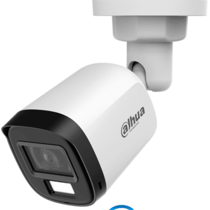 DAHUA DH-HAC-B2A21N-U-IL-A- Cámara Bullet de 2 MP Serie Cooper/ Lente de 2.8 mm Apertura de Hasta 100°/ Micrófono Integrado/ Iluminador Dual Inteligente de Hasta 30Mts de IR y 20Mts Luz Calida/ Para Exterior IP67/ Metálica/