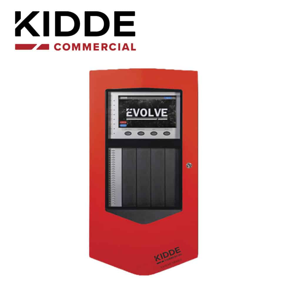 PANEL DE INCENDIO INTELIGENTE CON PANTALLA TACTIL / EVOLVE-ML-R KIDDE / 10 PULGADAS / HASTA 1000 PUNTOS 500 DETECTORES 500 MODULOS / 4 LAZOS TARJETAS DE COMUNICACION IP-USB TIPO C INCLUIDAS / ALIMENTACIÓN 120 – 240 VCA / FUENTE CONMUTADA DE 10 A PARA CIRCUITOS NACS / COMPATIBLE CON DISPOSITIVOS VS KIDDE